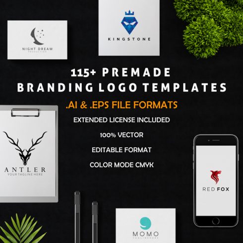 50 Luxury Logo Bundle: Linear Premade Logo Pack