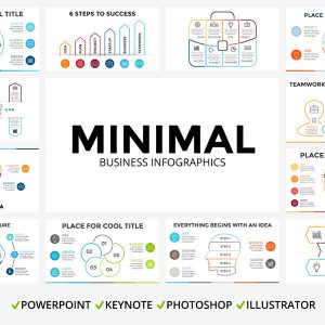 77 Minimal Business Infographic Templates - $25.