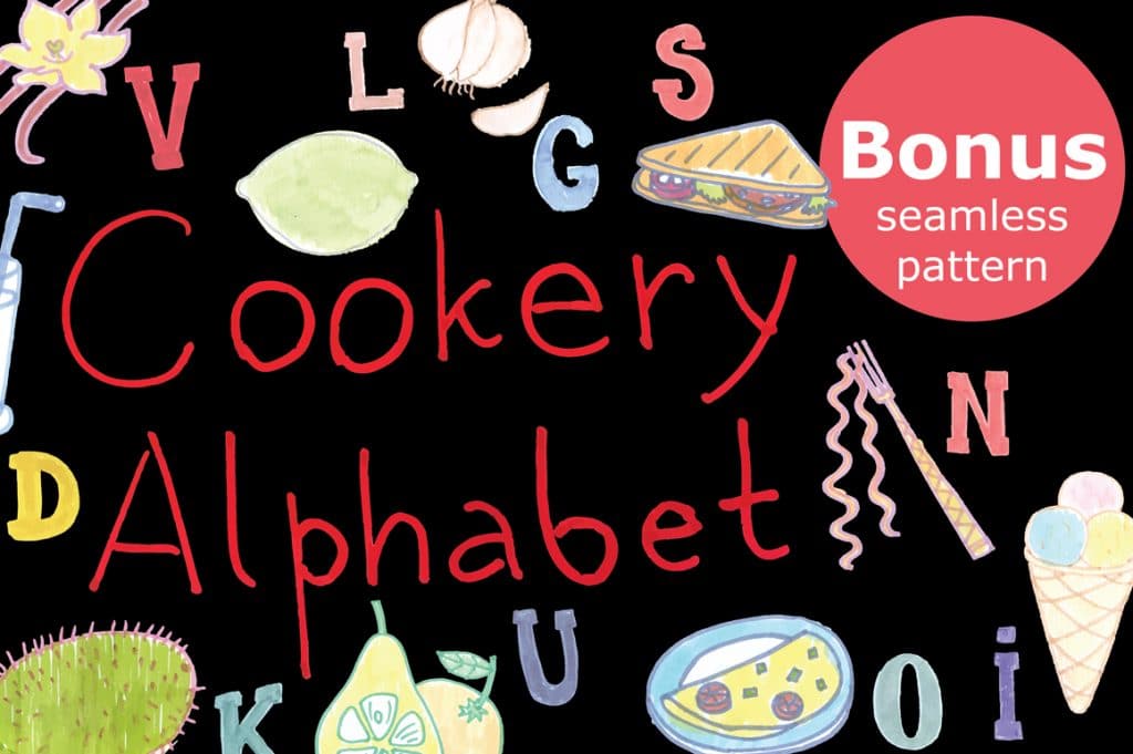 Cookery Alphabet Markers Watercolor Add-on