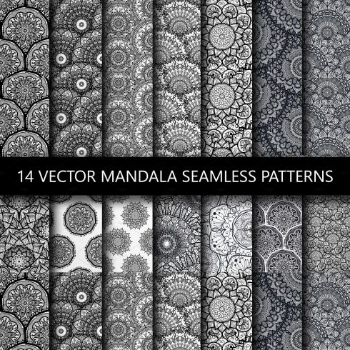 14 Black and White Mandala Patterns - Only $4