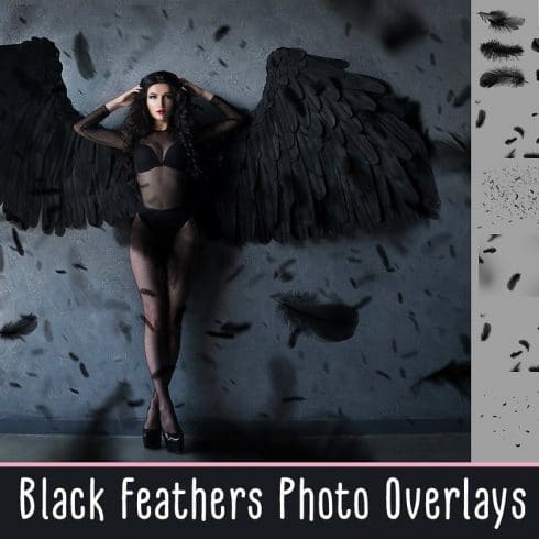 44 Flowing Fabric Overlays for Photoshop: Black Fabric PNG