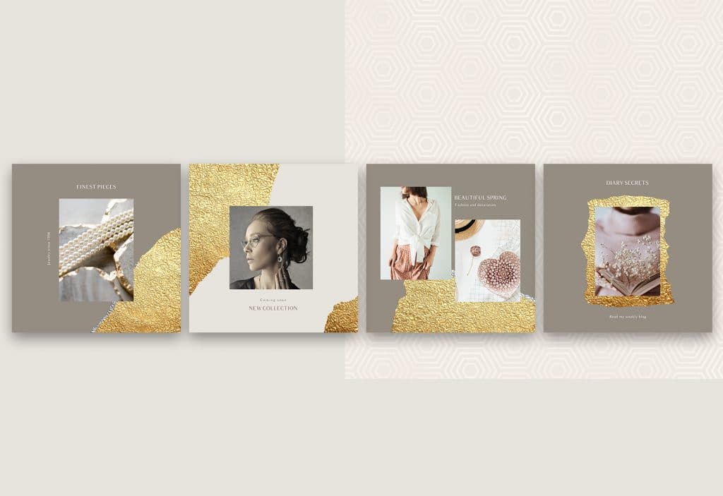 Gold Foil Instagram Post Templates 