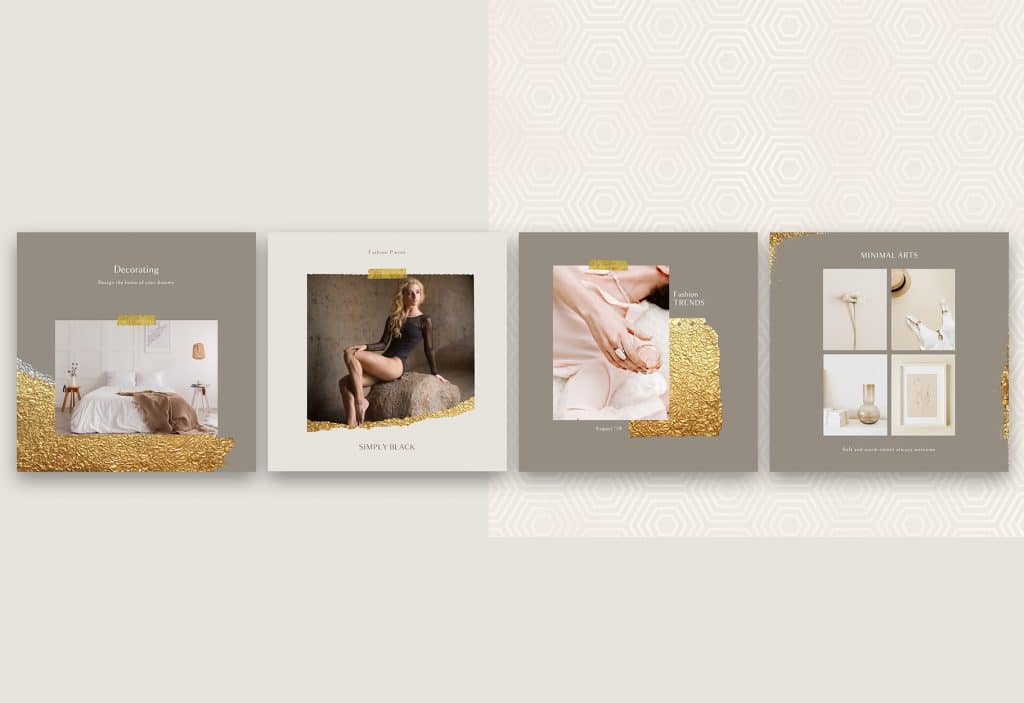 Gold Foil Instagram Post Templates 