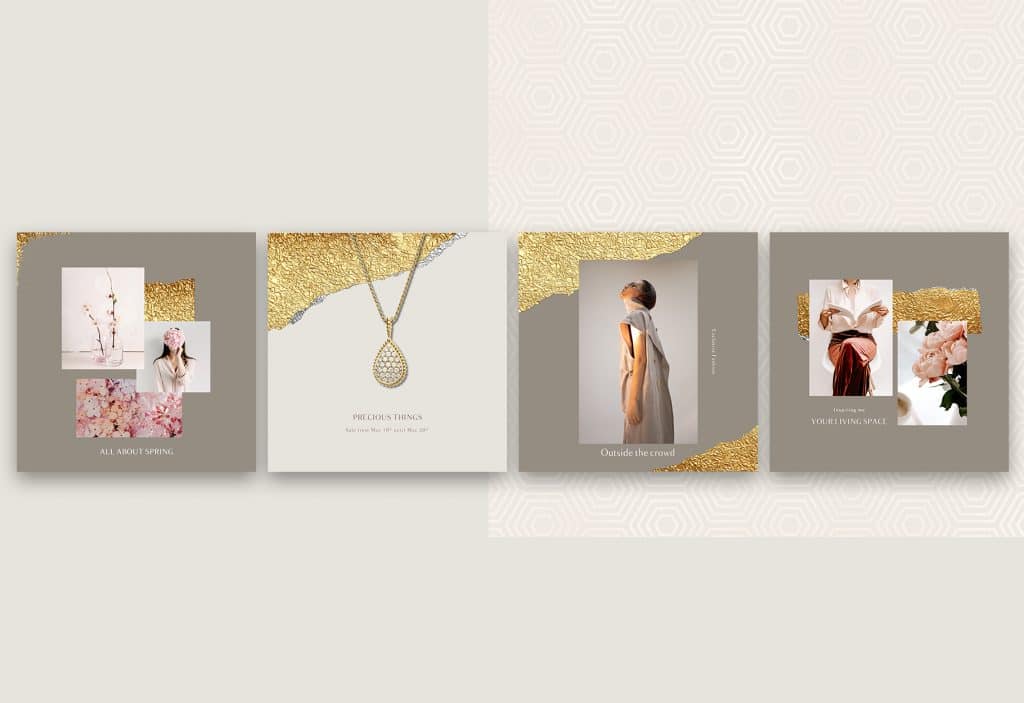 Gold Foil Instagram Post Templates 