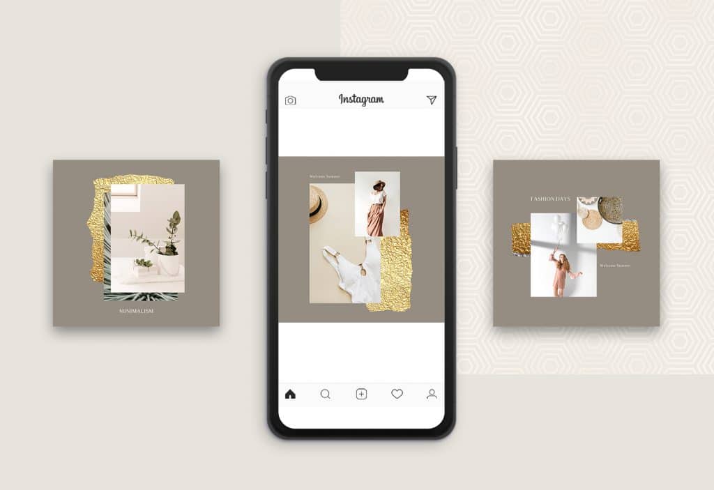 Gold Foil Instagram Post Templates 