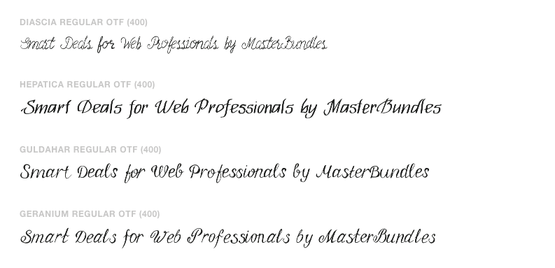 Delicate font styles for your brand.