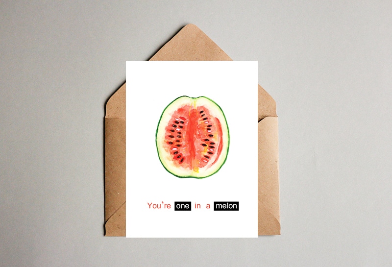 You're One in a Melon! Funny Valentine's Day Card