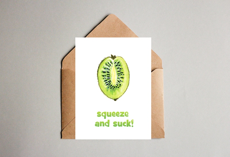 Squeeze and Suck: Funny Summer Postcard