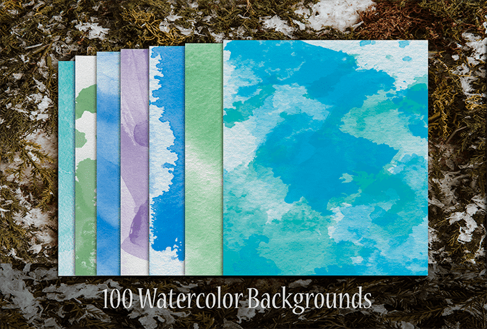 100 Watercolor Backgrounds
