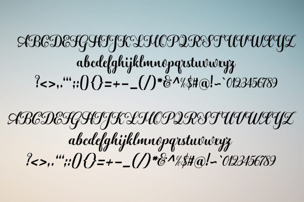 General view of Hatachi FamilyScript Font.