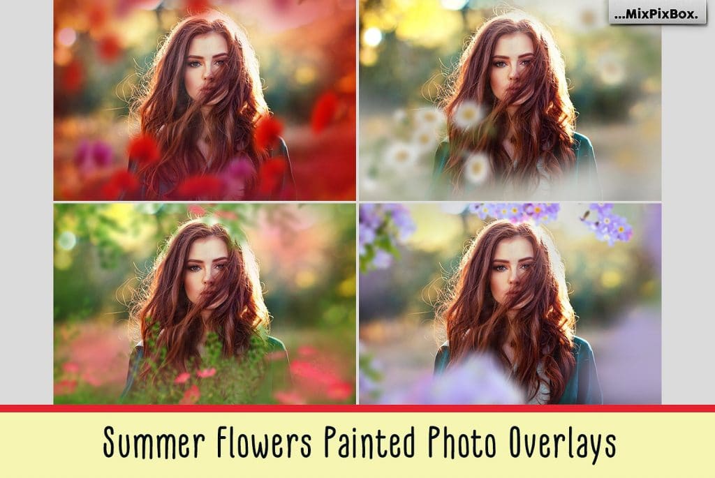 36 Summer Flowers Painted Overlays