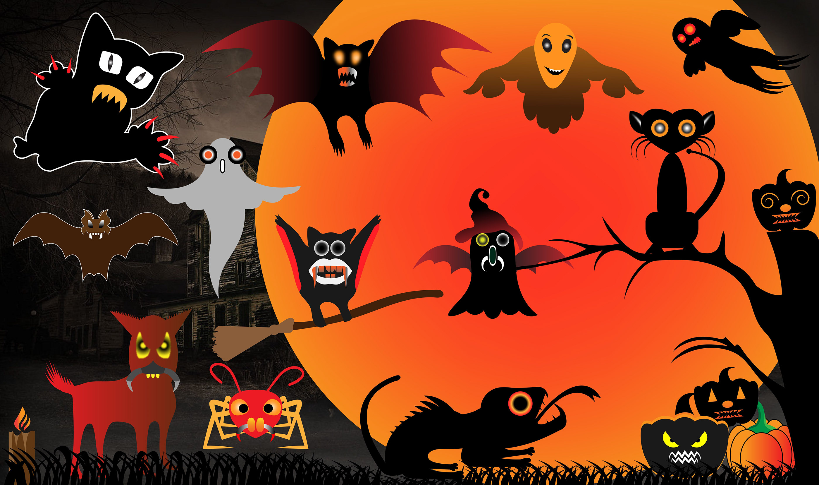 Happy Halloween Scary Logo Bundle