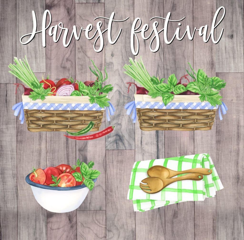 Harvest Festival Watercolor Clipart cover.
