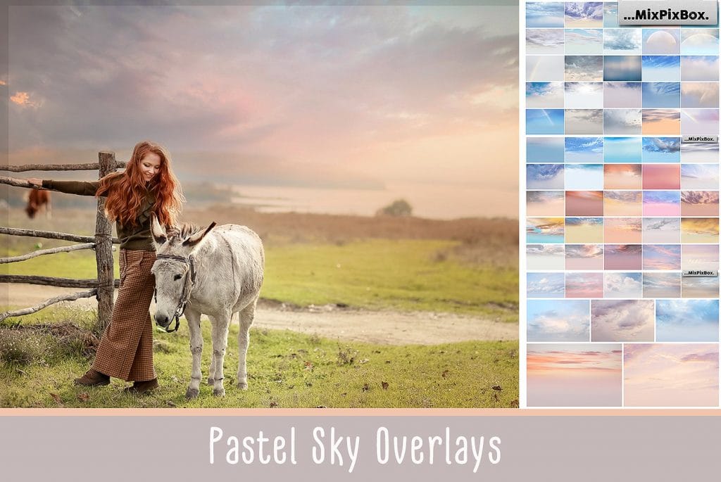 60 Pastel Sky Overlays