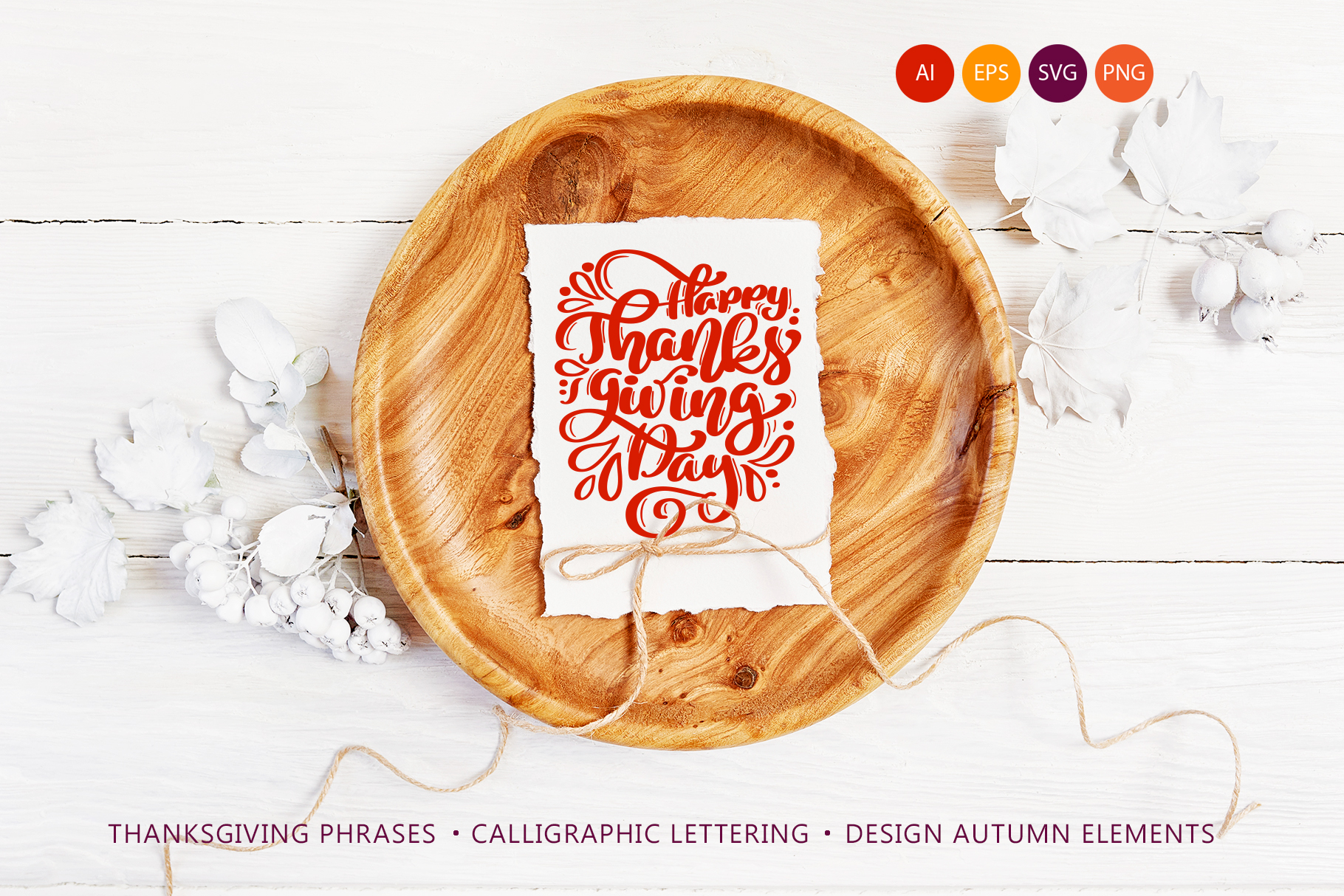 Thanksgiving Clipart Bundle: Happy Thanksgiving Vector Pack