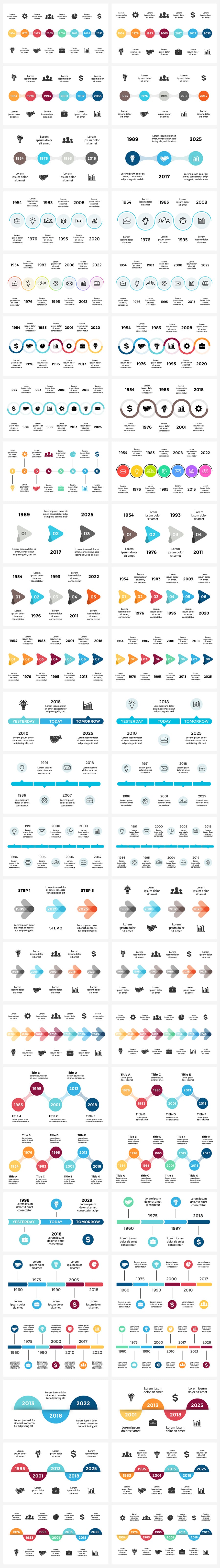 Timeline Infographics | 50 Unique Slides - cover image.