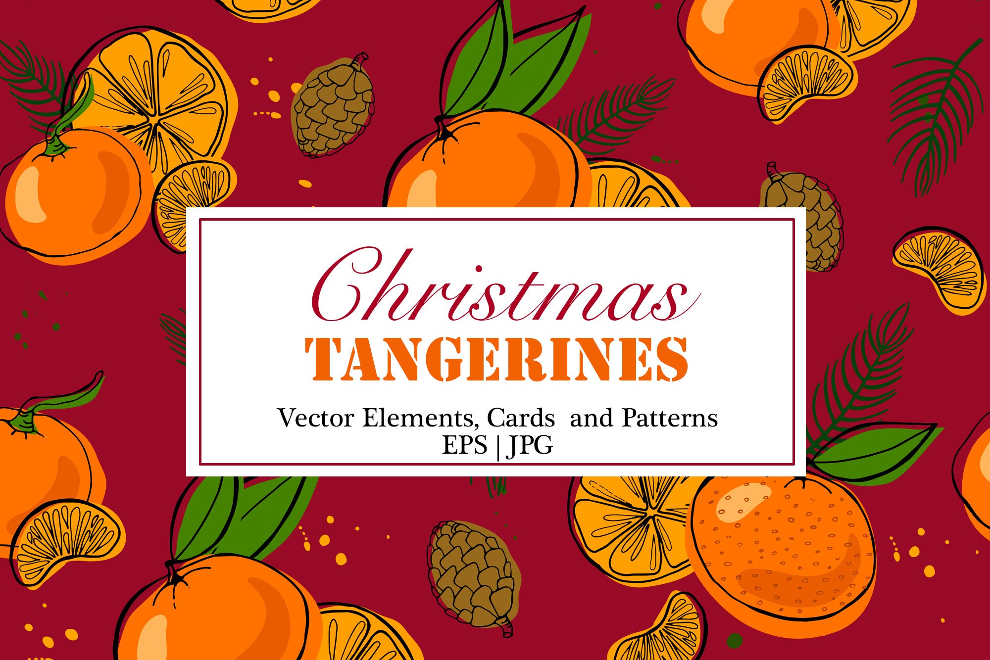 Christmas Clipart: Tangerines Vectors