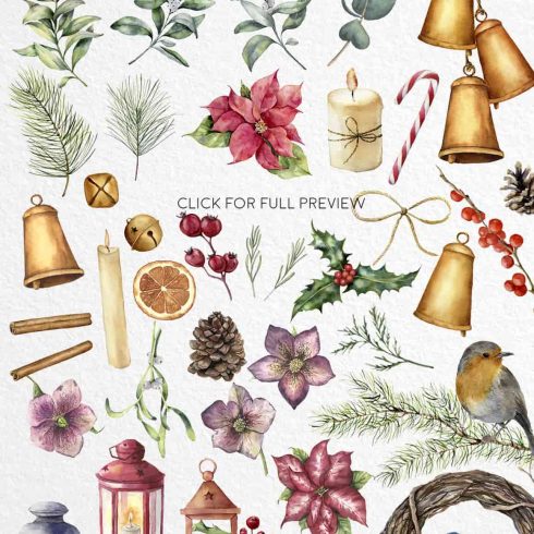 Elegant Watercolor Christmas Bundle cover image.