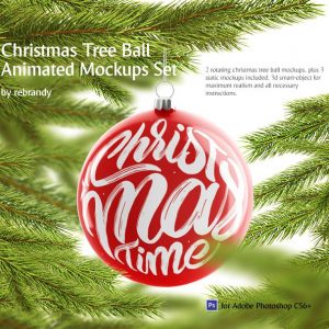 Christmas Ball Animated Mockups Set main cover.