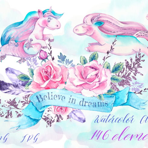 20 Unicorn Overlays Pack & Backdrops | PNG