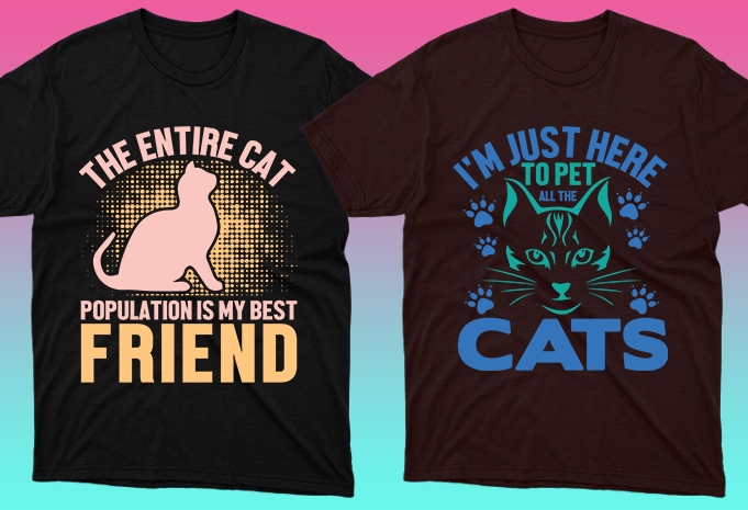 Cat style t-shirts with high-quality graphic.
