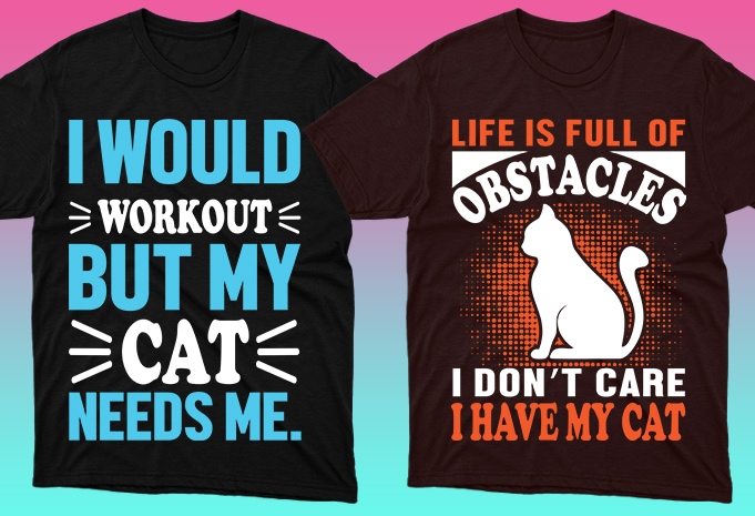 High-quality t-shirts with cat graphics.