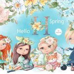 Big Spring Floral Wreaths & Patterns Set