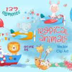 Cartoon Zoo Elements & Patterns