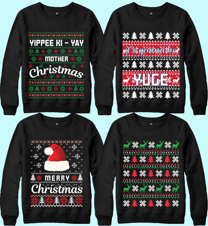 Christmas sweater with vivid details.