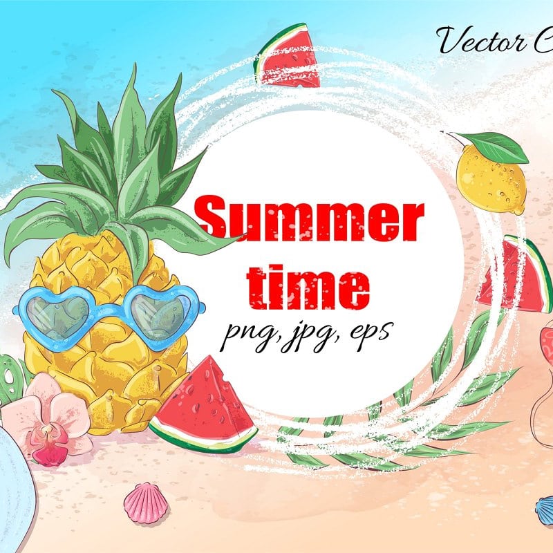 Summer Time Clipart main cover.