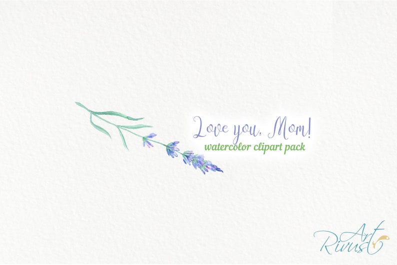 Delicate card in a minimalist style with one lavender branch.