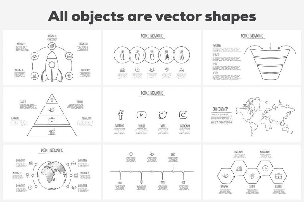 All objects are vector shapes.