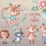 Deer & Flowers. Kids Collection