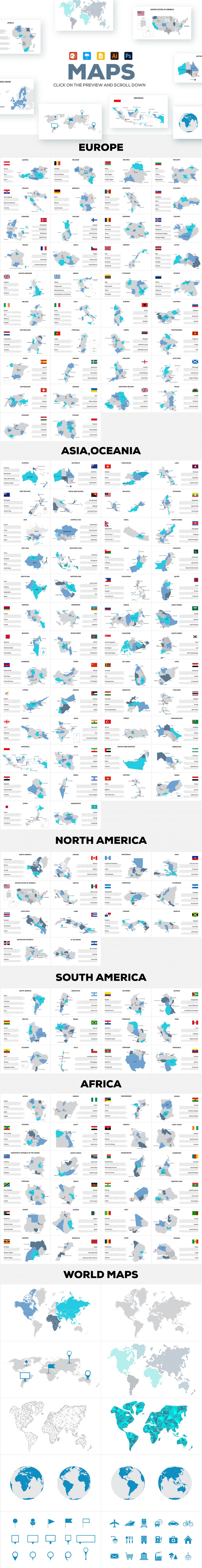 Animated colorful Maps.