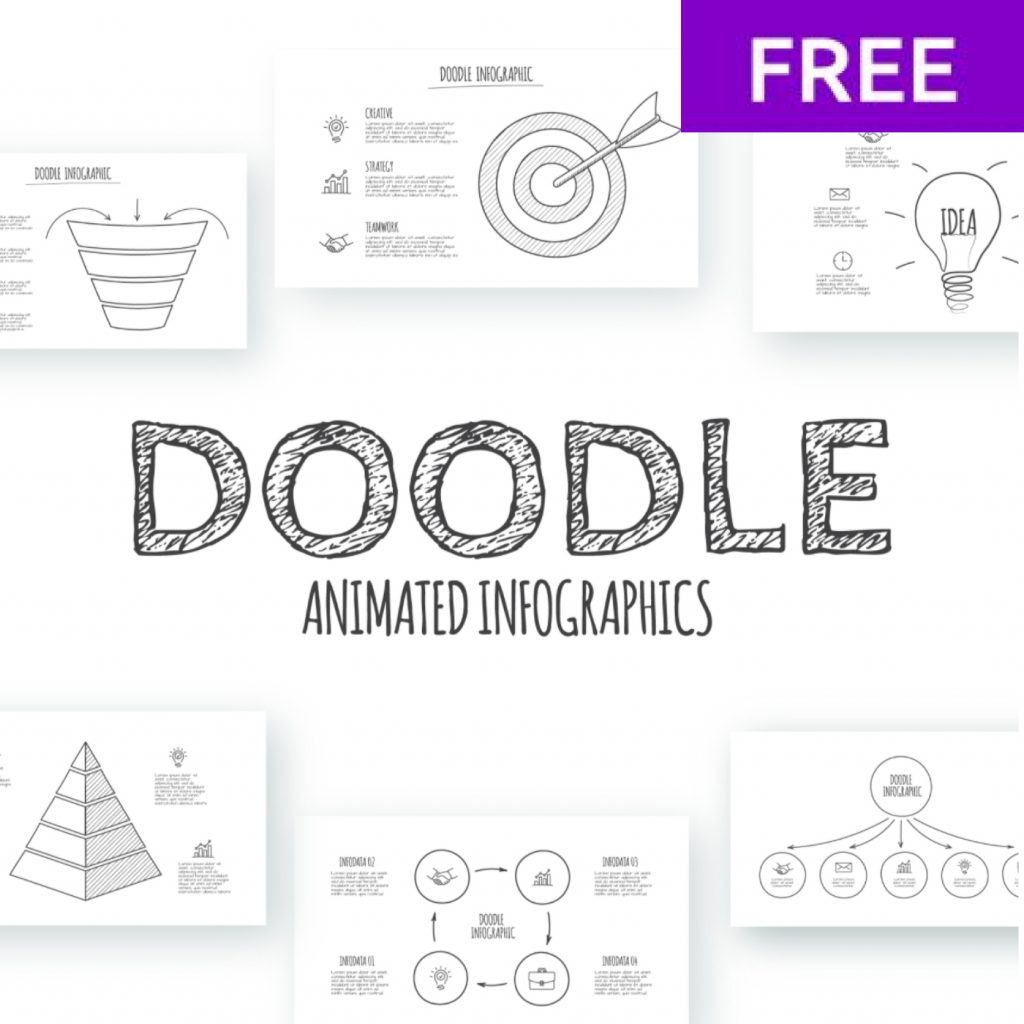Free Doodle Presentation: 3 Slides AI, PSD, PPTX