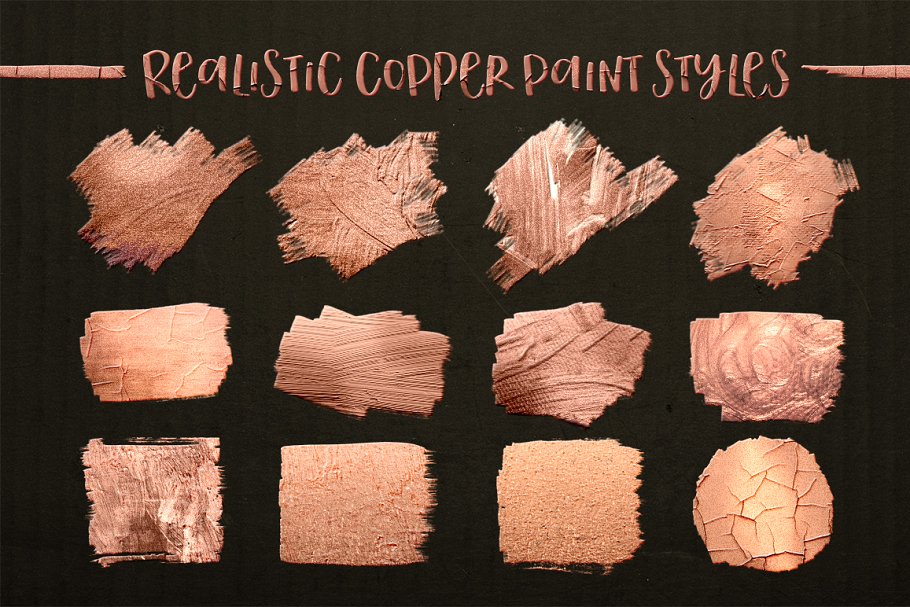 Realistic cooper paint styles.