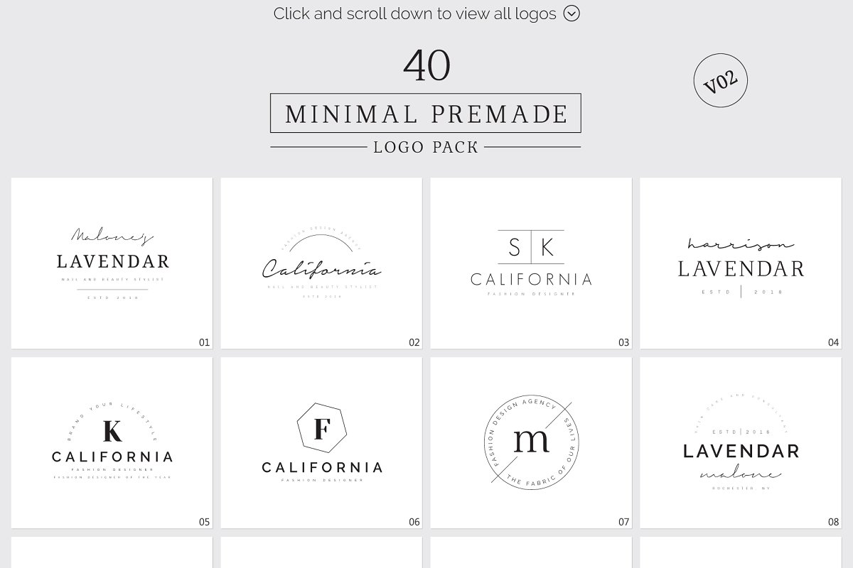 Huge Premade Logos Collection 2021 | Minimal desig | MasterBundles