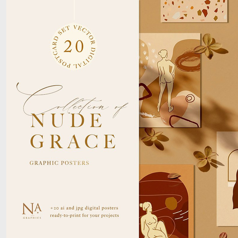 Nude Grace Modern Vector Set main cover.