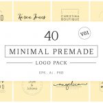 20 Minimalist Elegant Letter Logo - Bundles