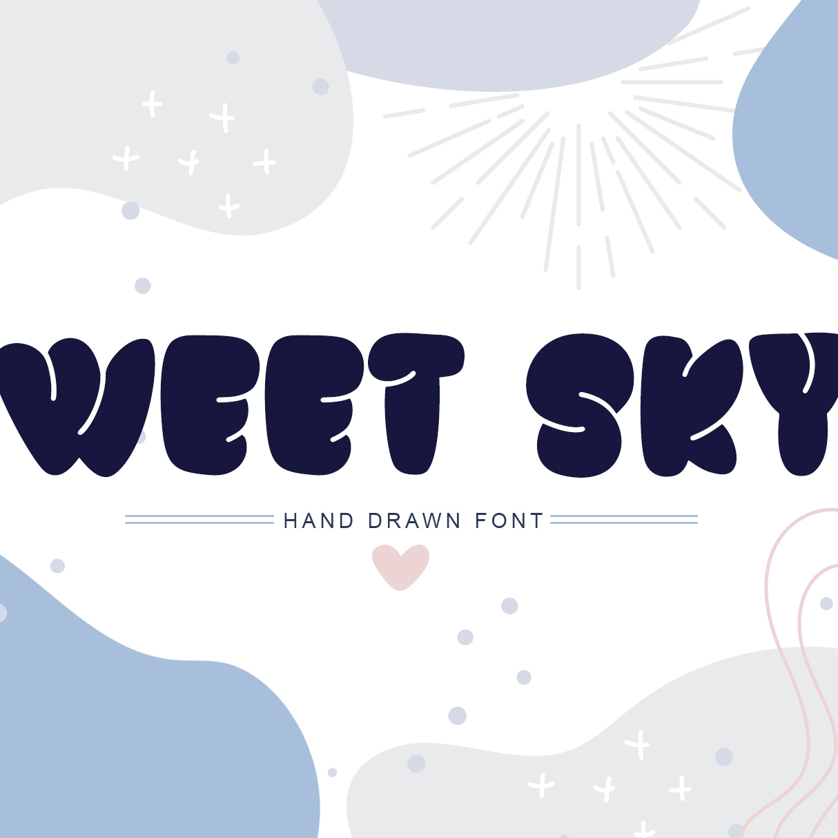 Crystal Sky Font: Sweet Sky Rotund Handmade Font