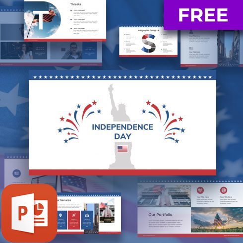 Free Independence Powerpoint Tempalte: 8 Slides.
