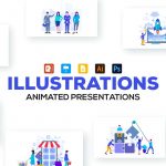 20 Flat Illustrations Animated Presentation Example.