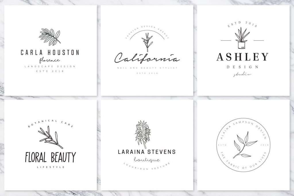 Girly Logo: Feminine Branding Premade Logos V01 - Master Bundles