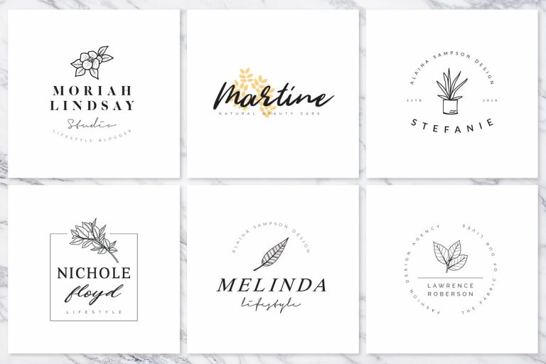Girly Logo: Feminine Branding Premade Logos V01 – MasterBundles