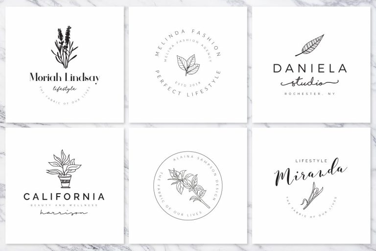 Girly Logo: Feminine Branding Premade Logos V01 – MasterBundles