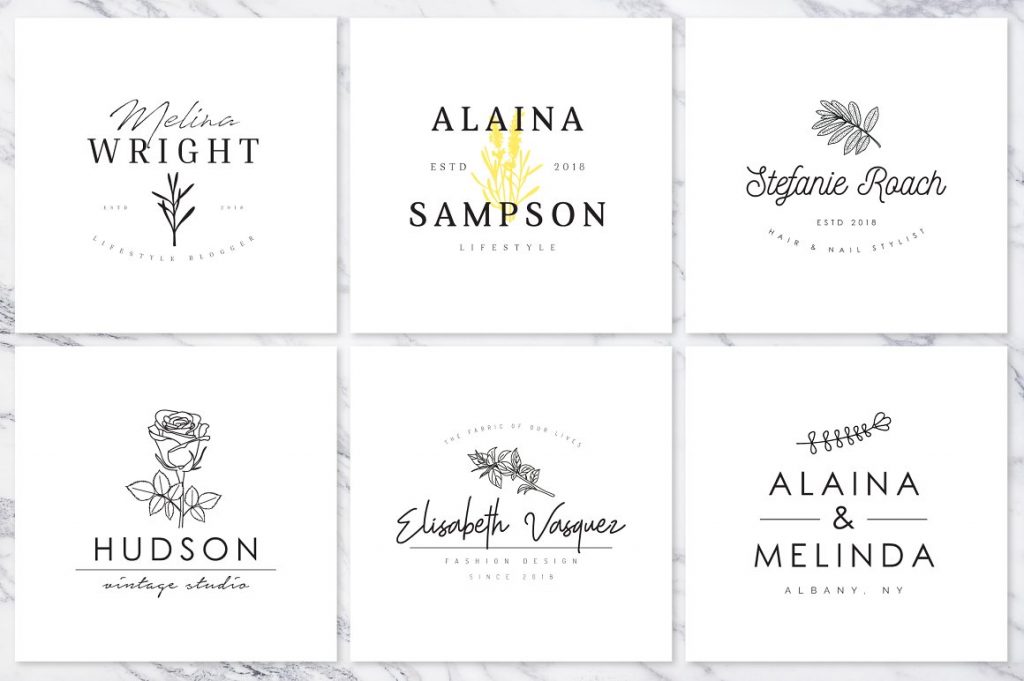 Girly Logo: Feminine Branding Premade Logos V01 – MasterBundles