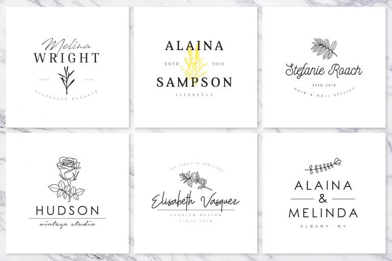 Girly Logo: Feminine Branding Premade Logos V01 – MasterBundles