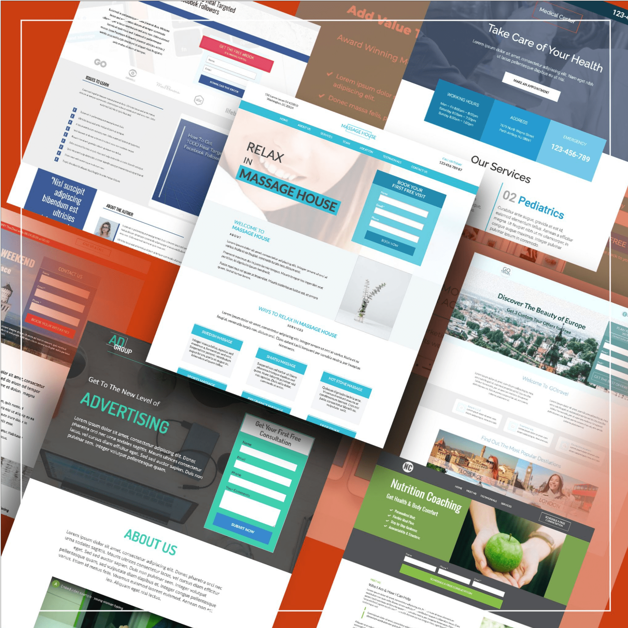 Examples of Multiple Unbounce Responsive Templates Are Tiled.