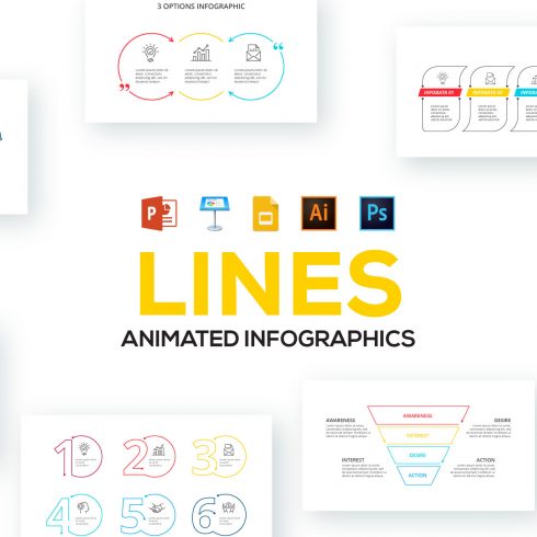 Line animated infographics