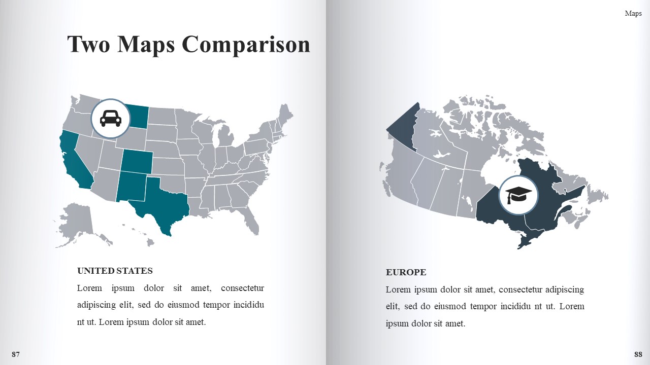 Two maps comparison.